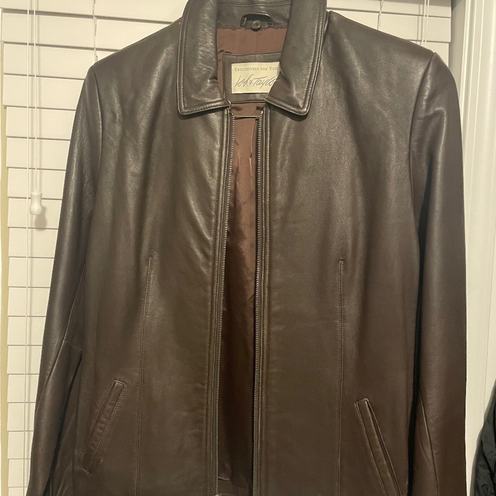 Lord & Taylor Brown Leather Jacket